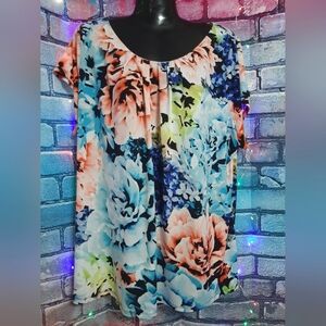 Worthington Woman Pullover Floral Blouse 2X